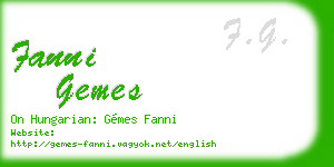 fanni gemes business card