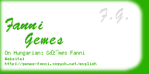 fanni gemes business card